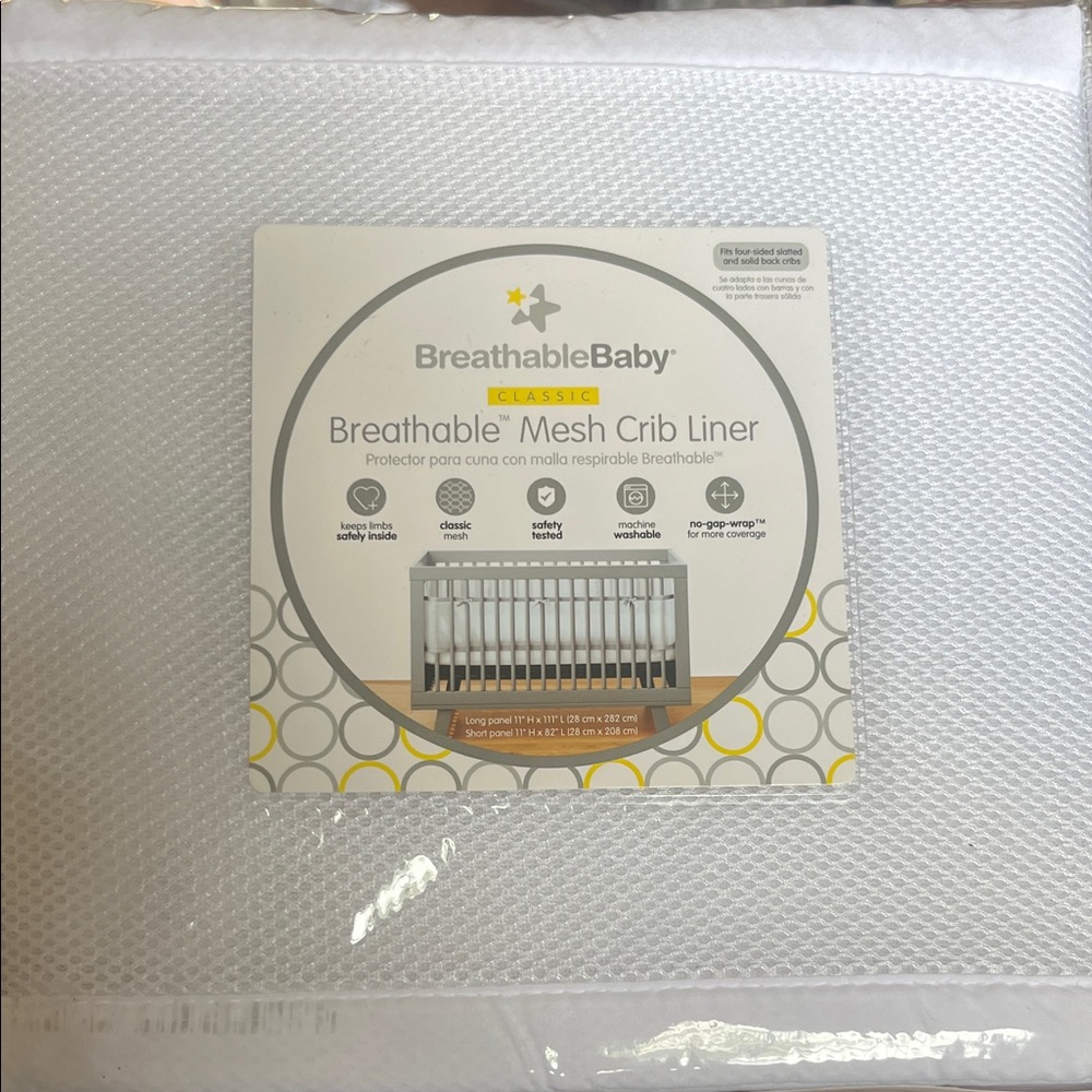 BreathableBaby Mesh Crib Liner in White